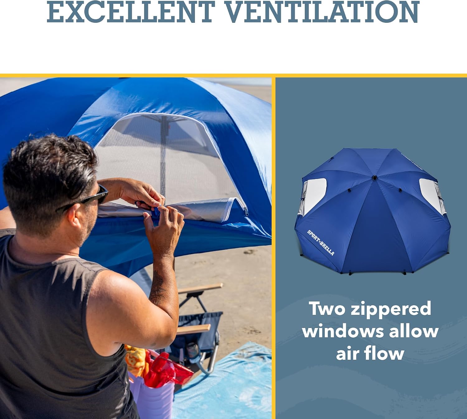 Sport-Brella Premiere UPF 50+ Umbrella Shelter with Patented Side Panels and Tilt Mechanism, Heavy-Duty 1.25 Inch Center Pole, Auger Anchor for Sand and Grass - Image 4